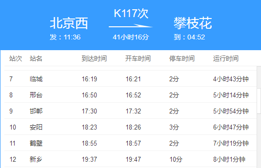 K117途经那些站