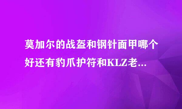 莫加尔的战盔和钢针面甲哪个好还有豹爪护符和KLZ老一那个护符哪个好