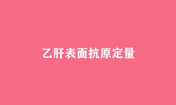 乙肝表面抗原定量