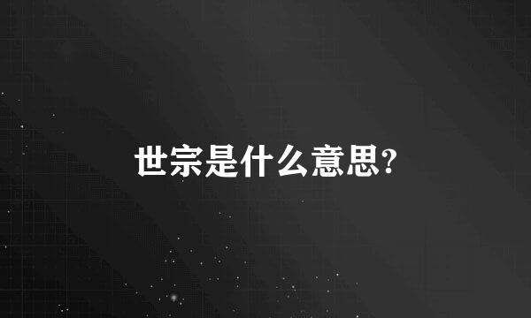 世宗是什么意思?