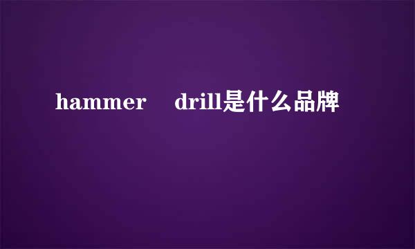 hammer    drill是什么品牌