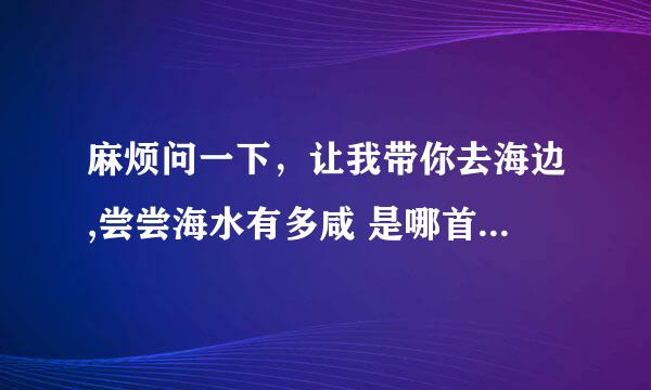 麻烦问一下，让我带你去海边,尝尝海水有多咸 是哪首歌的歌词