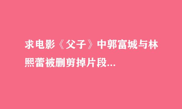 求电影《父子》中郭富城与林熙蕾被删剪掉片段...