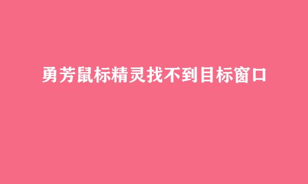 勇芳鼠标精灵找不到目标窗口