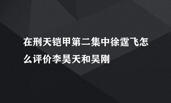 在刑天铠甲第二集中徐霆飞怎么评价李昊天和吴刚