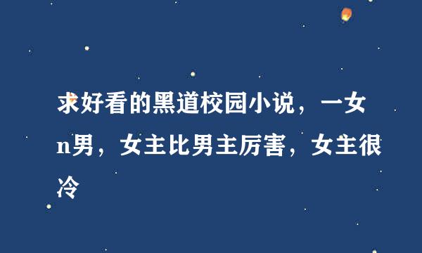 求好看的黑道校园小说，一女n男，女主比男主厉害，女主很冷