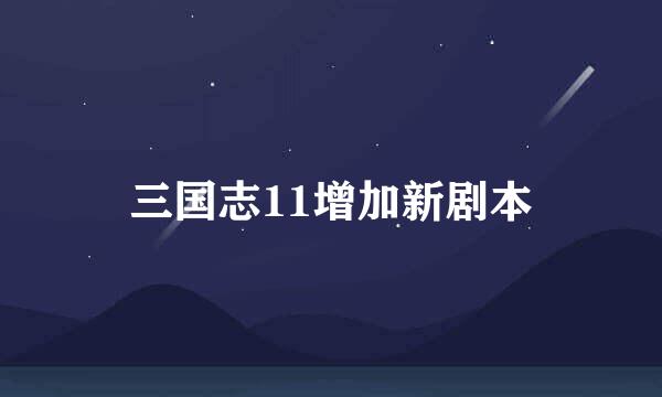 三国志11增加新剧本