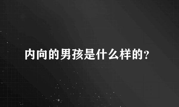 内向的男孩是什么样的？