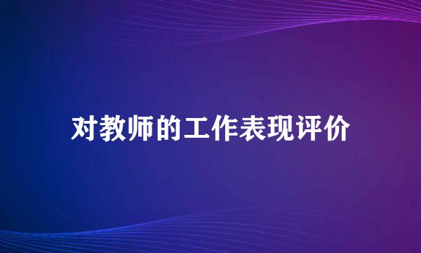 对教师的工作表现评价