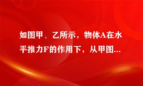 如图甲、乙所示，物体A在水平推力F的作用下，从甲图位置匀速运动到乙图位置．在此过程中，A对桌面的压力