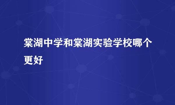 棠湖中学和棠湖实验学校哪个更好