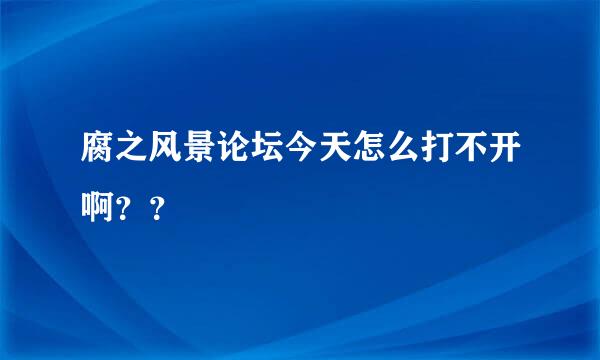 腐之风景论坛今天怎么打不开啊？？