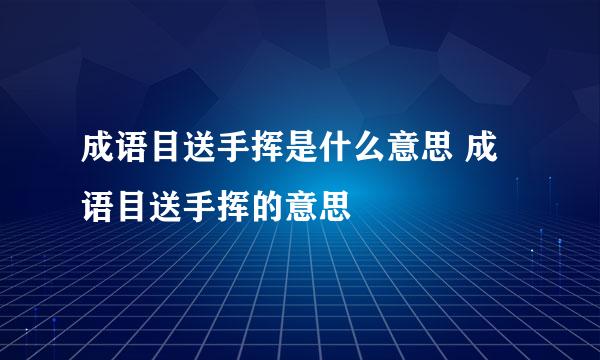 成语目送手挥是什么意思 成语目送手挥的意思