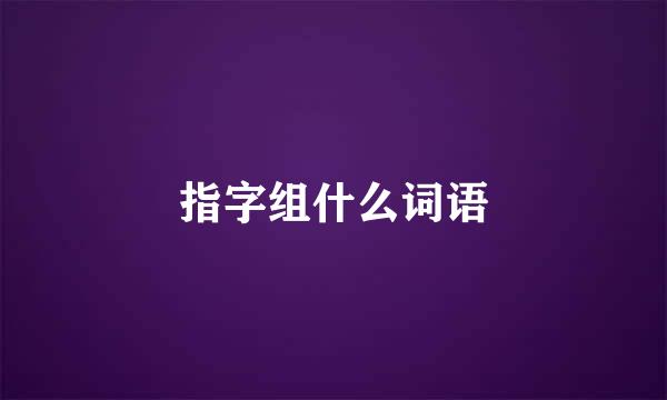 指字组什么词语