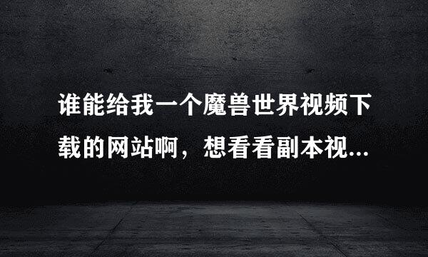 谁能给我一个魔兽世界视频下载的网站啊，想看看副本视频，谢谢各位好心人士啊