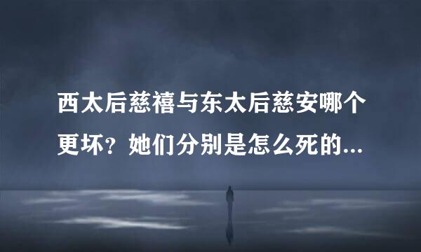 西太后慈禧与东太后慈安哪个更坏？她们分别是怎么死的？恳请知道这些真正历史的朋友指教为盼