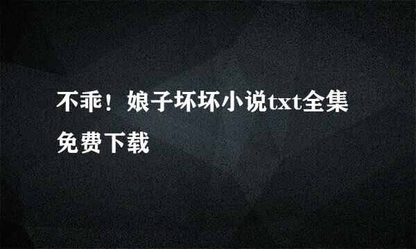 不乖！娘子坏坏小说txt全集免费下载