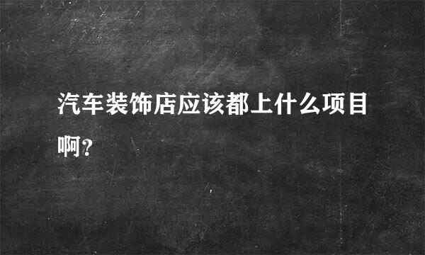 汽车装饰店应该都上什么项目啊？