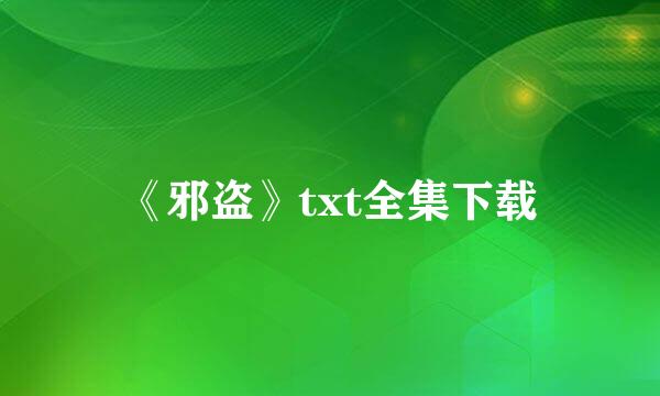 《邪盗》txt全集下载