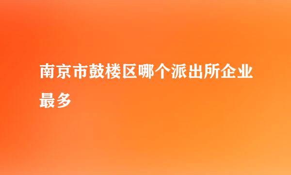 南京市鼓楼区哪个派出所企业最多