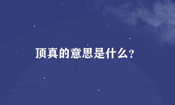 顶真的意思是什么？