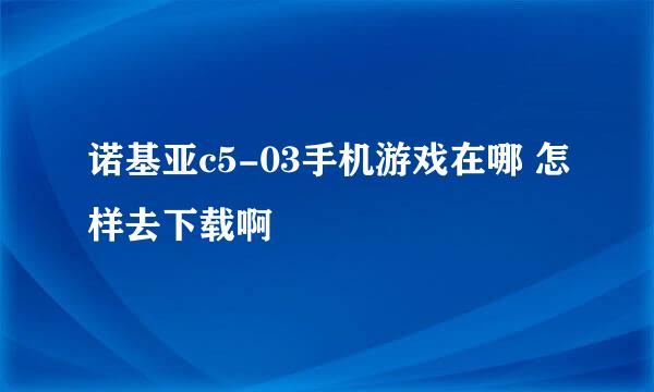 诺基亚c5-03手机游戏在哪 怎样去下载啊