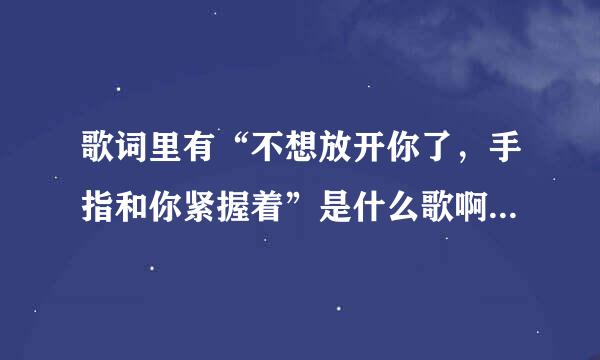 歌词里有“不想放开你了，手指和你紧握着”是什么歌啊？还有推荐几个好听的手机来电铃声。。。