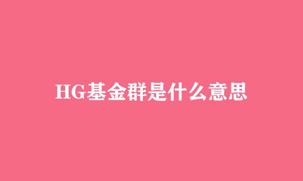 HG基金群是什么意思