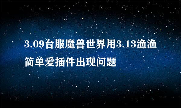 3.09台服魔兽世界用3.13渔渔简单爱插件出现问题