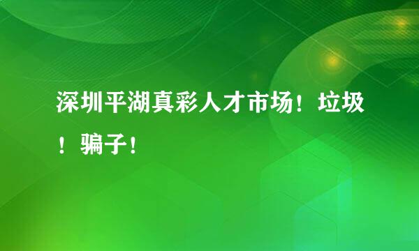 深圳平湖真彩人才市场！垃圾！骗子！