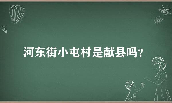 河东街小屯村是献县吗？