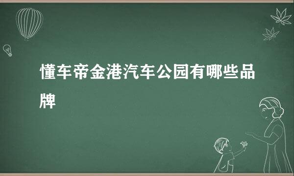 懂车帝金港汽车公园有哪些品牌