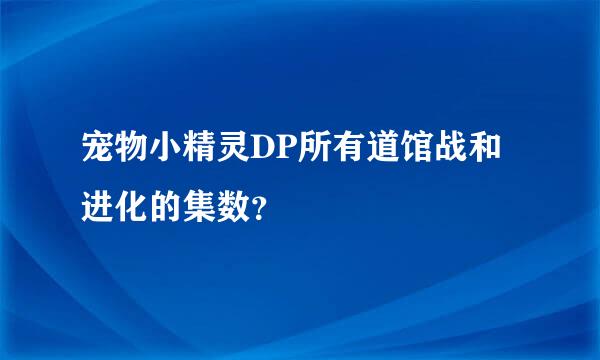 宠物小精灵DP所有道馆战和进化的集数？