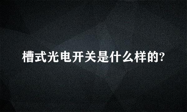 槽式光电开关是什么样的?