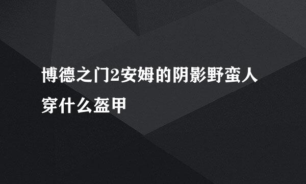 博德之门2安姆的阴影野蛮人穿什么盔甲