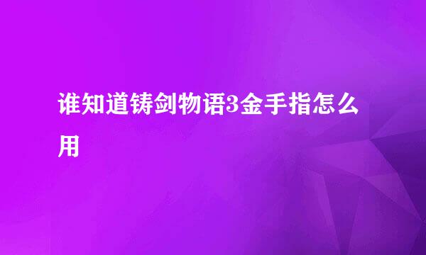 谁知道铸剑物语3金手指怎么用