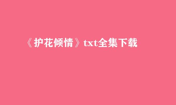 《护花倾情》txt全集下载