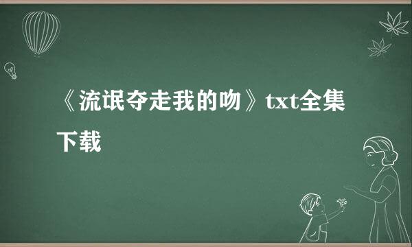 《流氓夺走我的吻》txt全集下载