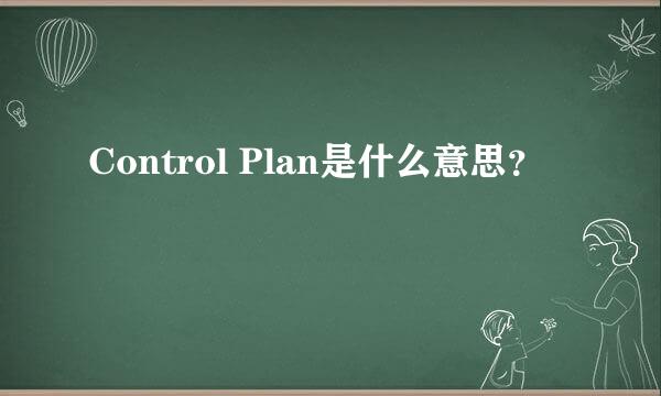 Control Plan是什么意思？