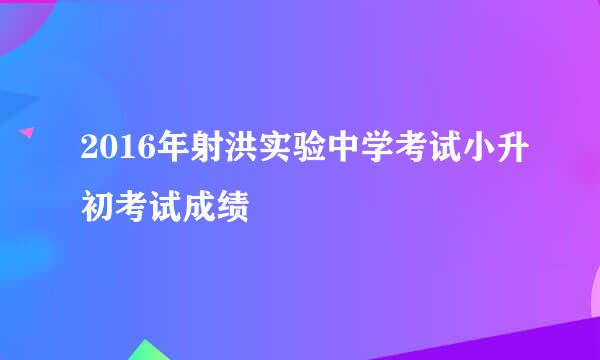 2016年射洪实验中学考试小升初考试成绩