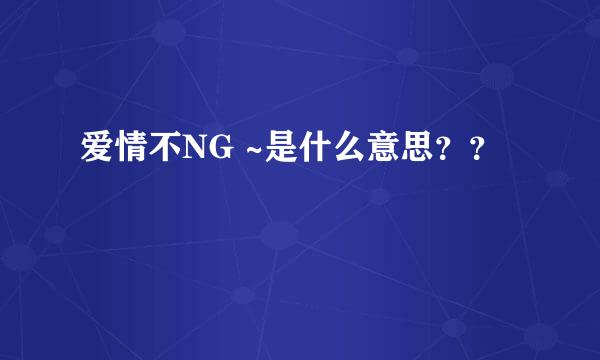 爱情不NG ~是什么意思？？