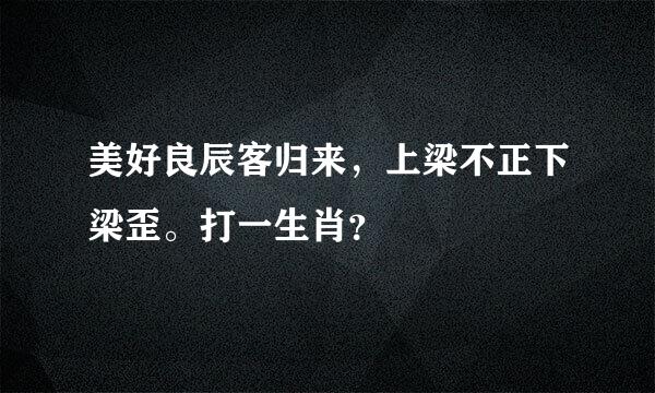 美好良辰客归来，上梁不正下梁歪。打一生肖？