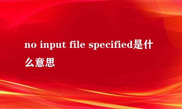 no input file specified是什么意思