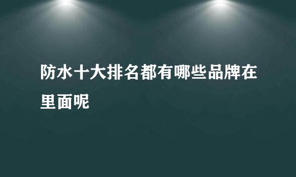 防水十大排名都有哪些品牌在里面呢