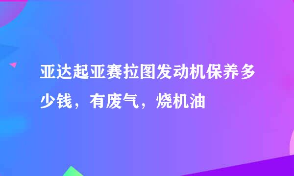 亚达起亚赛拉图发动机保养多少钱，有废气，烧机油