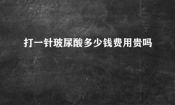 打一针玻尿酸多少钱费用贵吗