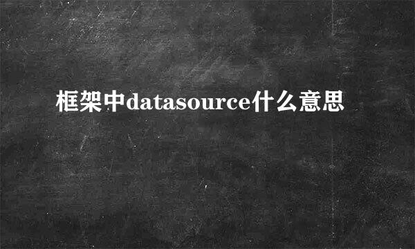 框架中datasource什么意思