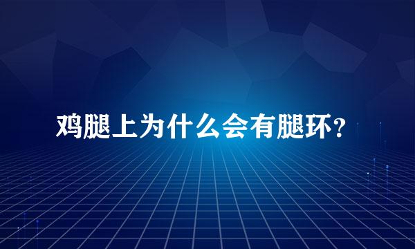 鸡腿上为什么会有腿环？