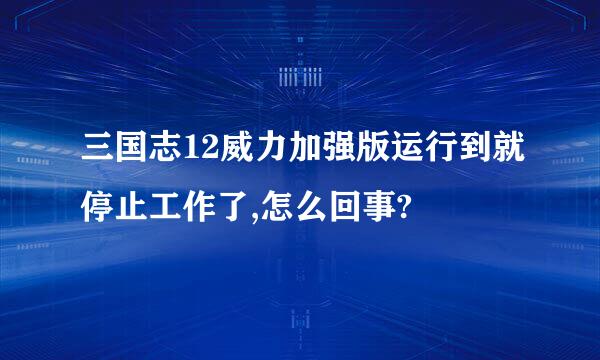 三国志12威力加强版运行到就停止工作了,怎么回事?