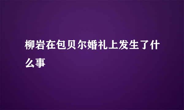 柳岩在包贝尔婚礼上发生了什么事